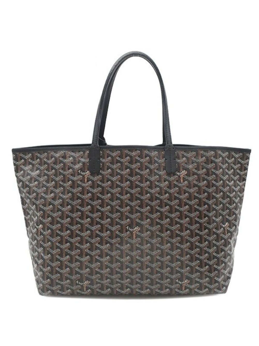 Goyard Tote Bag Saint Louis PM Canvas Din Chevroche Black Silver Reversible